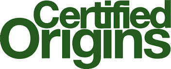 Green text logo with the words Certified Origins in bold, lowercase letters, with Certified appearing above Origins and slightly overlapping.